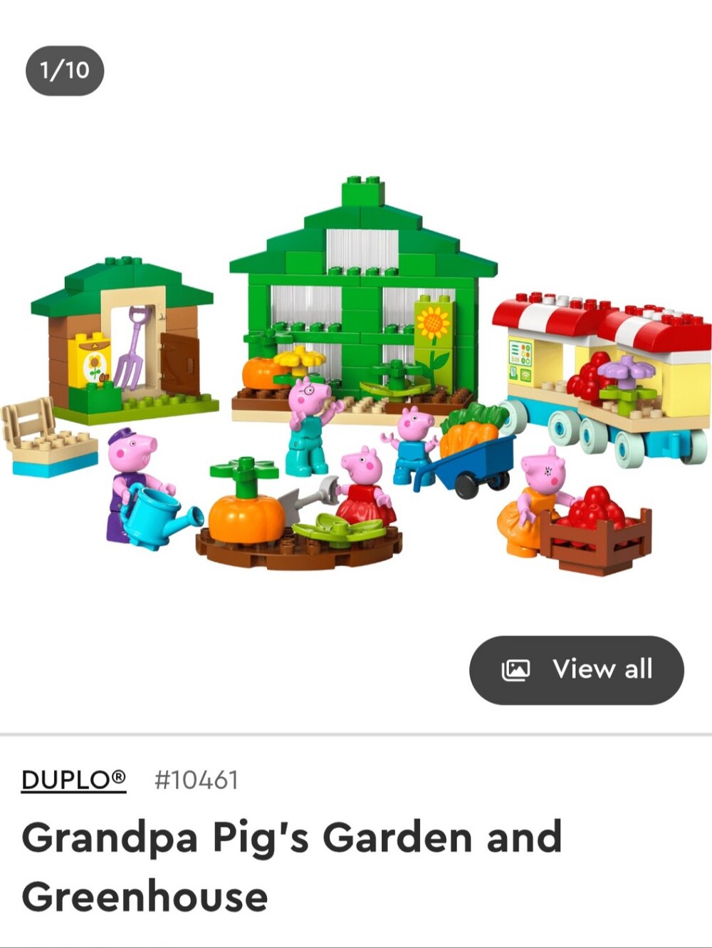 Lego Duplo Peppa Pig Grandpa Pig's Garden And Greenhouse